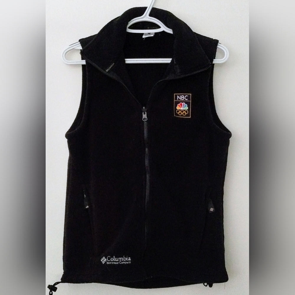 Columbia Black Fleece Vest with NBC Logo